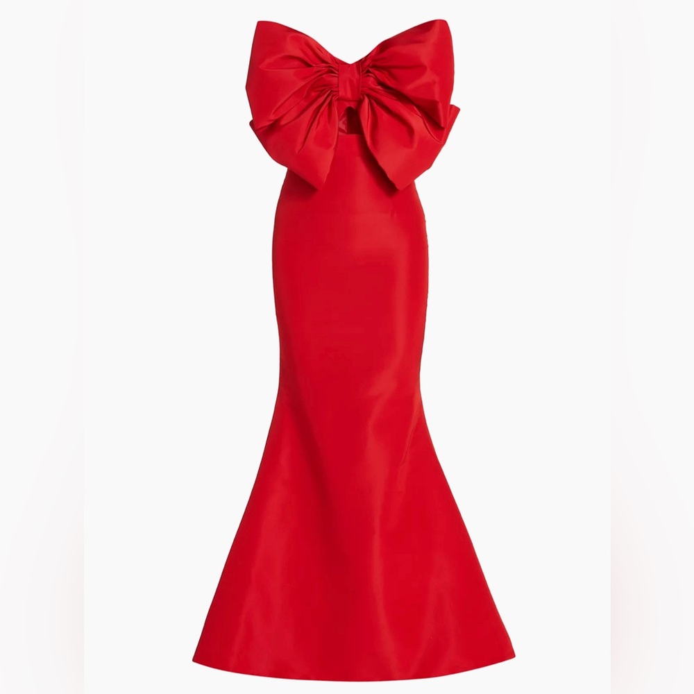Alexia Maria Sylvie Bow Embellished Gown Red Dress